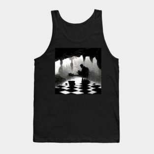 A man playing chess in cave on a rainy day Tank Top